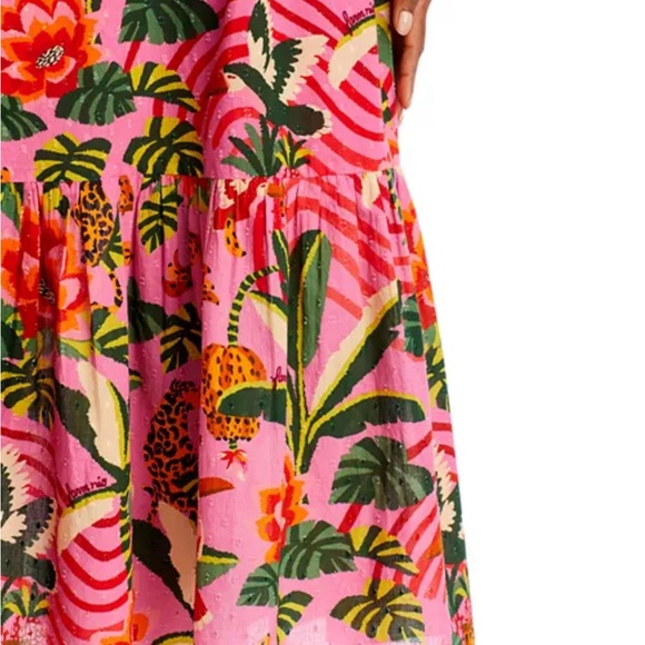 Farm Rio Pink Leopard Forest Midi Dress XL - Picture 5 of 8